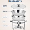 Round Chafing Dish Buffet Set, 5 Quart Stainless Steel Deep Pans Chafer Dish with Water Pan, Fuel Holder, Buffet Servers for Party Catering - 4 of 4