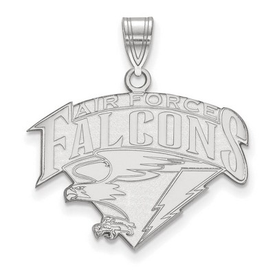Black Bow Jewelry 10k White Gold United States Air Force Academy Fighting Falcons NCAA Large Pendant