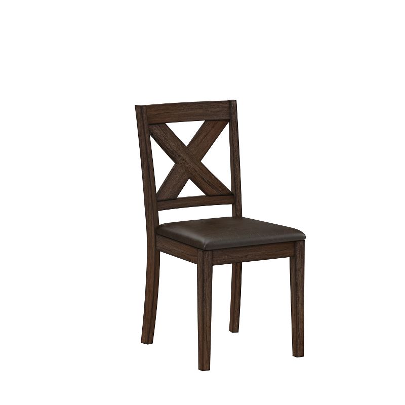 Set of 2 Spencer Wood X - Back Dining Chairs Dark Espresso Wire Brush - Hillsdale Furniture, 5 of 14