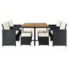 Carrie 9-Piece All-Weather PE Wicker Patio Dining Sets with Wood Tabletop for 8 person, Outdoor Furniture - Maison Boucle - 3 of 4