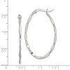 Black Bow Jewelry Twisted Oval Hoop Earrings in Sterling Silver - 37mm (1 7/16 Inch) - 3 of 4