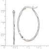 Black Bow Jewelry Twisted Oval Hoop Earrings in Sterling Silver - 37mm (1 7/16 Inch) - image 3 of 4