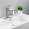 LunaLulink Brushed Nickel Single Handle Bathroom Faucet with Deck For 1 or 3 Holes,Laundry Vanity Sink Faucet with Two 9/16" Hoses - 3 of 4