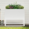 Dovelina White Modern Metal Rectangular Planter for Flowers or Shrubs in Patio&Garden - 2 of 4