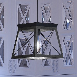 Urban Ambiance Luxury Industrial Pendant 9''H x 10''W,  Midnight Black Finish,  Berkeley Collection, UHP3922 - 1 of 4