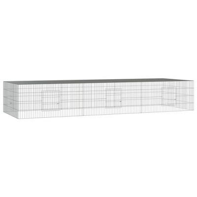 vidaxl 3-Panel Rabbit cage - Galvanized Iron Outdoor Animal playpen Enclosure - Spacious Vented Design for Small Animals 128x42.9x21.3 inches