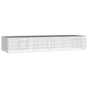 vidaxl 3-Panel Rabbit cage - Galvanized Iron Outdoor Animal playpen Enclosure - Spacious Vented Design for Small Animals 128x42.9x21.3 inches - 1 of 4