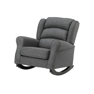 40" Fabien Active Sitting Chair Gray Fabric - Acme Furniture: Linen Upholstery, Metal Frame, Rocking Mechanism - 1 of 4