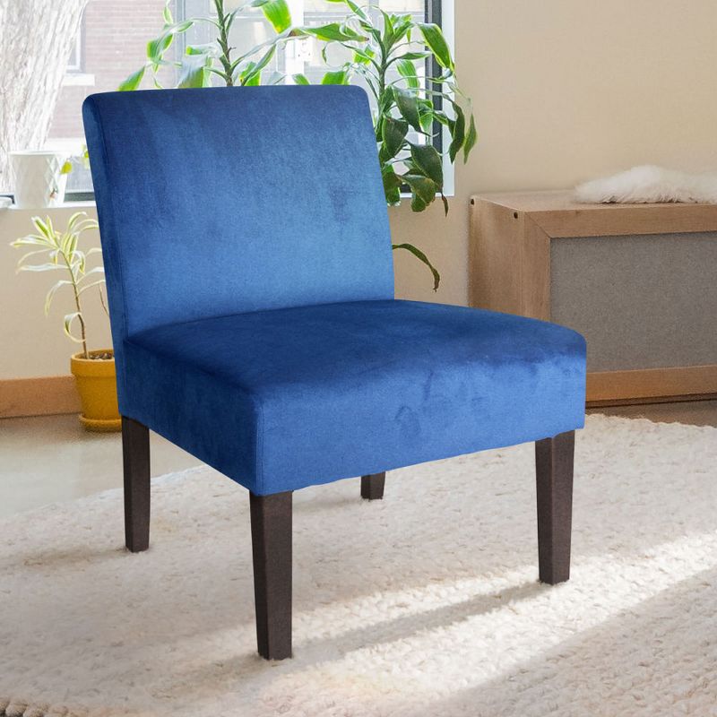 Zenvida Modern Armless Accent Slipper Chair, Solid Hardwood, 23.75"W, 4 of 9