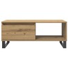 Clihome Industrial Oak Coffee Table with 2 Storage Compartments & Matte Finish，Design for Modern Living Room Organization - 2 of 4