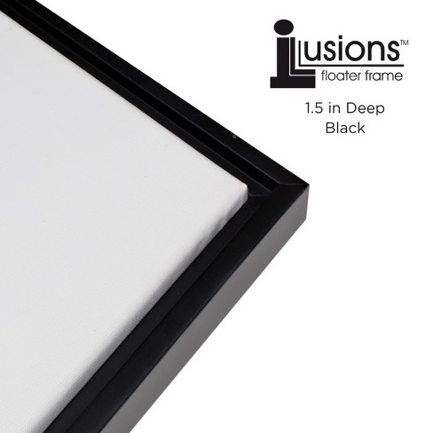 Illusions Floater Frame, 12x12 Silver/Black - 3/4 Deep