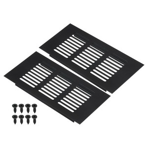 Unique Bargains Aluminum Rectangle with Mounting Screw Cabinet Air Vent Cover 2 Pcs - 1 of 4