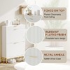 Narrow Shoe Cabinet Storage for Entryway, Modern Fluted Shoe Rack Organizer with 2 Flip Drawers and an Open Shelf for Hallway, Living Room - 4 of 4