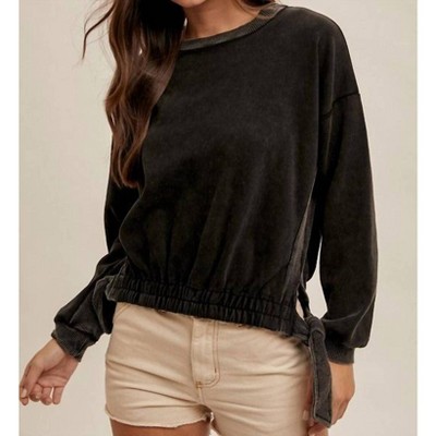 Women's Side Tie Contrast Top - Hem & Thread