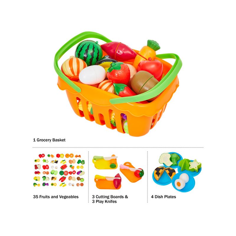 46-Piece Kids Play Food & Kitchen Accessories Set by Toy Time, 3 of 12
