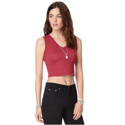 Aeropostale Womens Solid Cropped Tank Top