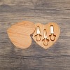 Slickblue Heart-Shaped Rubber Wood Cheese Board with Hidden Drawer & 3 Stainless Steel Tools - 3 of 3