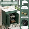 Okak Modern Small Freestanding Bathroom Vanity with Top Sink,Solid Wood Single Bathroom Storage Cabinet with 2 Doors - 2 of 4