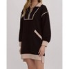 Women's Long Sleeve Half Zip Short Dress - entro - 2 of 4