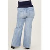 Pinkblush Blue Vintage Wash Wide Leg Maternity Plus Jeans - 2 of 3