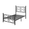 VECELO Twin/Full/Queen Size Bed Frame Metal Platform Bed with Headboard & Footboard, Heavy Duty Mattress Foundation, Black/White - 2 of 4