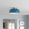 Modern Blue Dome Flush Mount Ceiling Light, Minimalist Metal Fixture for Bedroom, Kitchen, Hallway, Kids Room - 3 of 4