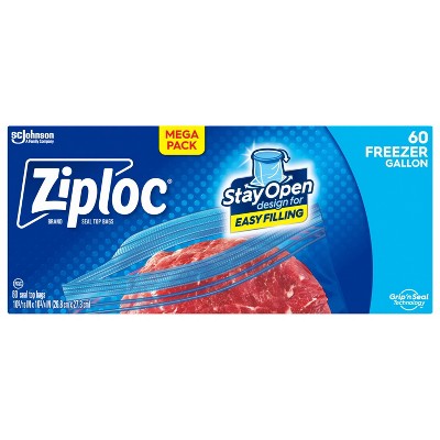 Ziploc Freezer Gallon Bags With Grip n Seal Technology 60ct Target