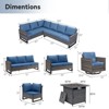 Buenhomino Outdoor Sectional Patio Furniture Set with Fire Pit Table,6 Pieces Wicker Conversation Sets L Shaped Couch with Swivel Chairs - 4 of 4