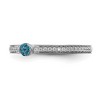 Black Bow Jewelry 14k White Gold, Blue Topaz & 1/8 Ctw Diamond Stackable Ring - 3 of 4