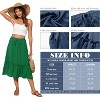 2025 Trendy High Waist Tiered Flowy Skirt for Women - Below Knee with Pockets A-14 Green - 2 of 4