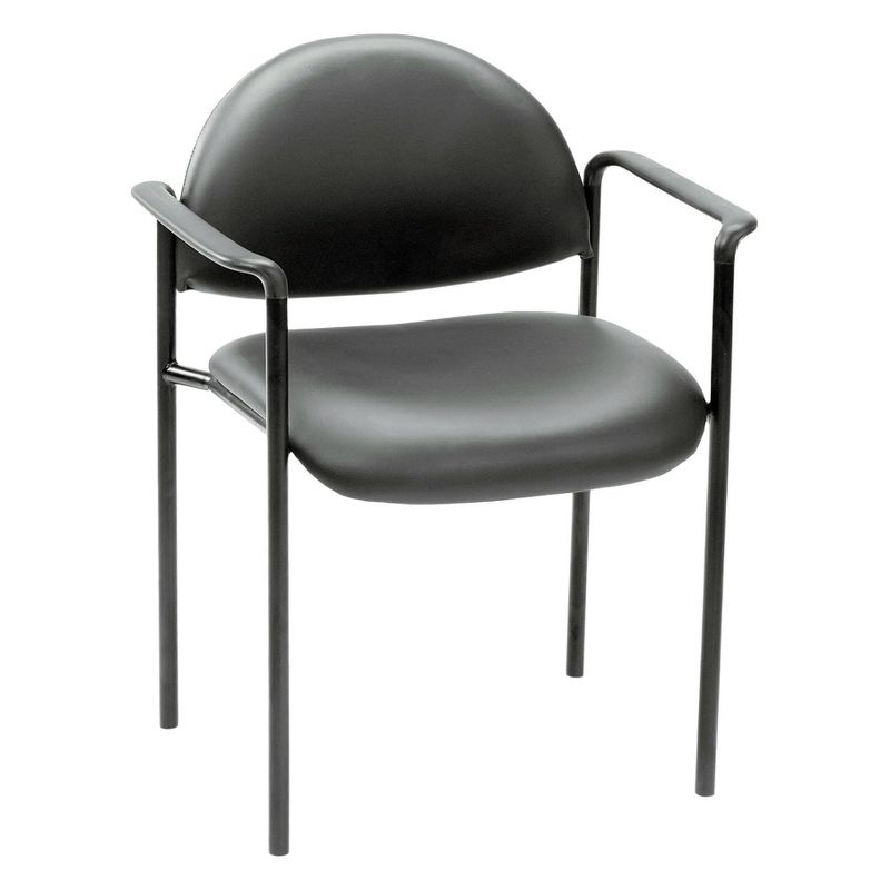 Vinyl Modern Stacking Chair Black - Boss Office Products, 1 of 8