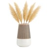 Sagebrook Home 10" Ceramic Vase - Contemporary Ivory and Beige Ridged Design Floral Vase For Decorative Table Accent - Stylish Home, Office, Event - 4 of 4