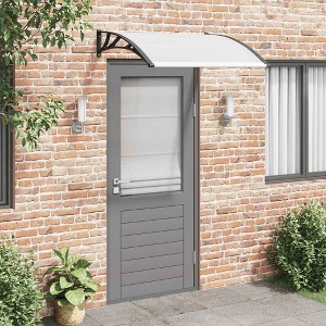 vidaXL Door Canopy Black brackets and transparent sheets - 1 of 4