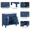 36-Inch Bathroom Vanity with Sink Combo Blue Bathroom Cabinet with Drawers Solid Frame and MDF Board - 3 of 4