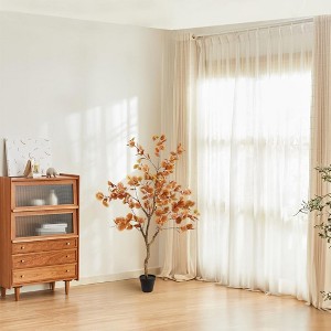 Coucheta Artificial Eucalyptus Tree in Pot, Fall Thanksgiving Decor for Indoor Outdoor Porch Fireplace, Faux Autumn Ficus Plant - 1 of 3