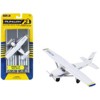 Cessna 172 Aircraft White with Blue and Yellow Stripes "N470ES" with Runway Section Diecast Model Airplane by Runway24 - 4 of 4