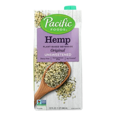Pacific Foods Original Unsweetened Hemp Plant-Based Beverage - Case of 12/32 fz