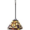 Chloe Lighting Vincent Mission Tiffany-Style Blackish Bronze 1 Light Mini-Pendant 8 Inch Wide - 4 of 4