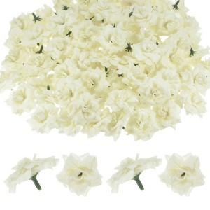 Unique Bargains Silk Rose Artificial Flower Heads Bouquet Decor - 1 of 4