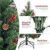 6FT Prelit Artificial Christmas Tree- Fluffy Fraser Fir with Pine Cones & Berries 350 Warm White Lights, for Home Party - 4 of 4