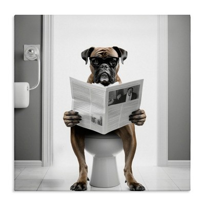 Stupell Industries Boxer Dog & Newspaper, 36" x 36"