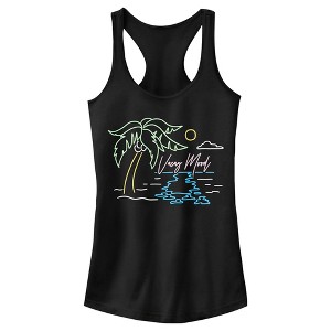Juniors Womens Lost Gods Neon Vacay Mood Racerback Tank Top - 1 of 4