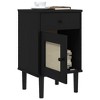 vidaXL Bedside Cabinet SENJA Rattan Look Black 15.7 in.x13.8 in.x25.6 in. Solid Wood Pine - image 4 of 4