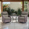 Outdoor Swivel Rocker Patio Chairs of 2 with 6 Inch Thick Cushions and Side Table, Swivel Outdoor Chairs 3PCS High Back Wicker Patio Furniture Set - 3 of 4