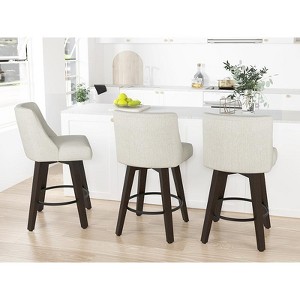 Dyonery Single Swivel Bar Stool with Back & Footrest, 26 Inch Counter Height Barstool for Kitchen Island - 1 of 4