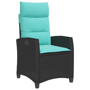 vidaXL Reclining Garden Chair Black PE rattan Standard Foldable - 1 of 4