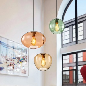 Rennnsan Elnorya 23"W 3-Light Cluster Staggered Color Glass Modern Dimmable Chandelier in Multicolored - 1 of 4