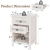 Heynemo Nightstand with 2 Rattan Drawers & Large Storage Shelf, Boho Wood End Table Organizer for Bedroom, Living Room - 3 of 4