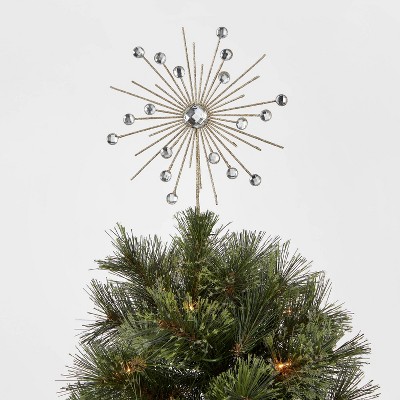 10in Unlit Gem Burst Tree Topper Gold - Wondershop™