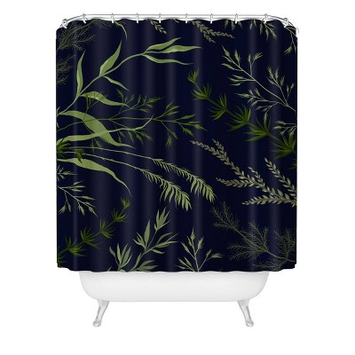 Iveta Abolina Margaux III Shower Curtain Navy/Green - Deny Designs